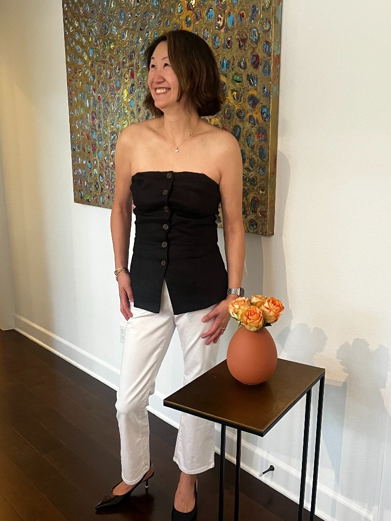 Greylin Niki Linen Strapless Vest
